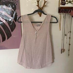 Cream and white striped tank